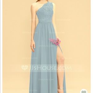 Steel blue bridal party dress